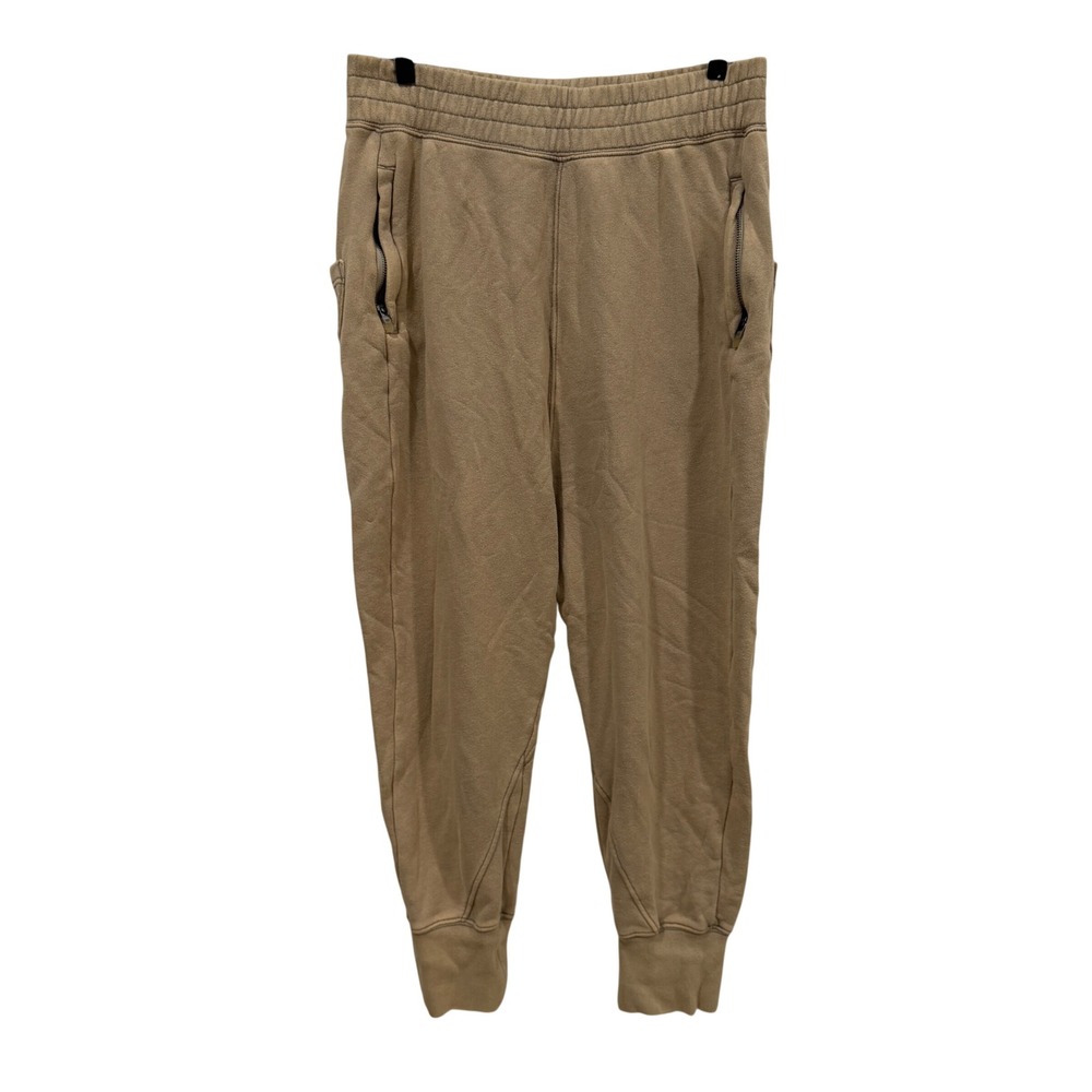 FP Movement Free People Tan Joggers Zipper Pockets‎ French Terry Pants Size M/L